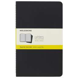 MOLESKINE Блокнот CAHIER JOURNAL QP317 Large 130х210мм обложка картон 80стр. клетка черный (3шт)