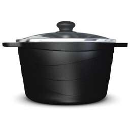 НЕВА МЕТАЛЛ ПОСУДА Кастрюля а/пр литая 3,0л стекл/кр Черный гранит ТМ НМП