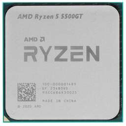AMD Процессор Ryzen 5 5500GT (Soc-AM4, 3.6-4.4GHz, 6 cores/12 threads, 3Mb+16Mb, 65W, unlocked, Radeon 1900MHz) tray (100-000001489)