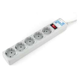 POWERCUBE Фильтр-удлинитель Power Cube SPG-B-6 5 розеток, серый, 1.9 м, 10 А/2,2 кВт, 3*0.75 мм²