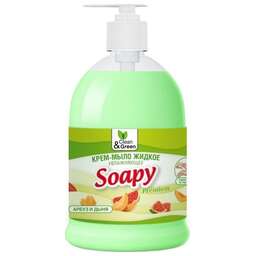 CLEAN&GREEN CG8112 Крем-мыло жидкое "Soapy" арбуз и дыня увлажняющее с дозатором 500 мл.