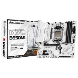 MAXSUN Материнская плата MS-Terminator B650M WIFI ICE B650, AM5, 4*DDR5, 1*PCIEx16, 1*PCIEx4, 1*PCIEx1, 2*M.2, 2*TypeC, 6*USB3.2Gen1, 6*USB2.0, 4*SATA3.0, 2.5G, DP, HDMI, M-ATX, RTL