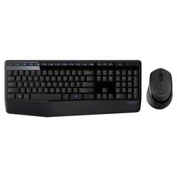 LOGITECH Комплект (клавиатура+мышь) MK345, USB 2.0, беспроводной, заводское нанесение кириллицы, черный [920-008534]
