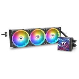 THERMALTAKE Система водяного охлаждения MAGFloe 420 Ultra ARGB Soc-AM5/AM4/1200/1700/1851 черный 4-pin 34.5-38.8dB Al LCD 360W Ret (CL-W451-PL14SW-A)