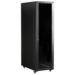 LANMASTER Шкаф коммутационный TWT-CBB-18U-6X6-G1 напольный, стеклянная передняя дверь, 18U, 600x600 мм