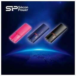SILICON POWER 8GB U05 мет синий выдвижной
