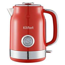 KITFORT Чайник электрический КТ-6791, 2200Вт, красный и серебристый