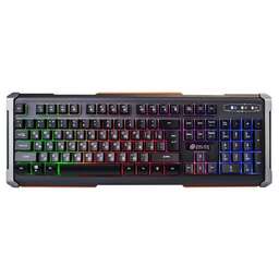 OKLICK Клавиатура Оклик 717G BLACK DEATH черный/оранжевый USB Multimedia for gamer LED (476395)