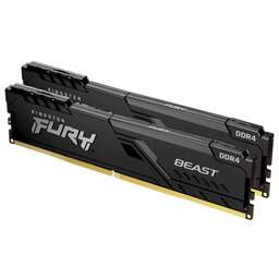 KINGSTON Модуль памяти FURY Beast Black Gaming Memory KF432C16BBK2/32 32GB DDR4 3200 DIMM Non-ECC, CL16, 1.35V, 2Gx8 Кит 2х16 , RTL {25} (319842)