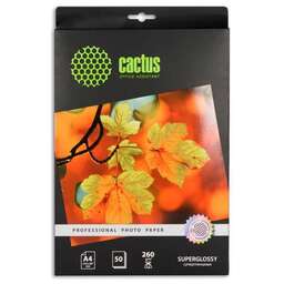 CACTUS Фотобумага Prof CS-HGA426050 A4/260г/м2/50л./белый глянцевое для струйной печати
