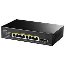 CUDY Коммутатор 8-Port Gigabit PoE+ Switch with 2 Gigabit SFP slot 120W 8-10/100/1000 BASE-T Gigabit ports, 2-1000 BASE-X SFP Slot, 8-port IEEE 802.3at PoE+ Injector, Supports PoE power up to 30W for each PoE port, Extend Mode (Port#7 and #8 support transmit distance up to 250m at 10 Mbps ), Port Lightning Protection,Watchdog