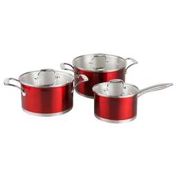 POMIDORO POMI D'ORO PSS-640027 Prezioso Набор кастрюль 20см, 24см и соусник 16см с крышками