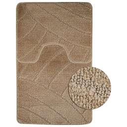 САНАКС 00287 CLASSIC UNI ПОЛОСКИ Коврик в ванную двойной КОРИЧНЕВЫЙ 55х90+ 45х55 см 100% полиэстер