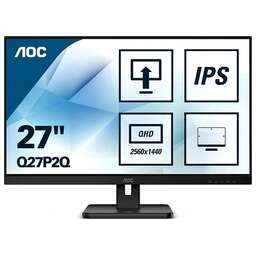 AOC Монитор 27" Pro Q27P2Q черный IPS LED 4ms 16:9 HDMI M/M матовая HAS Piv 300cd 178гр/178гр 2560x1440 75Hz VGA DP 2K USB 6.31кг
