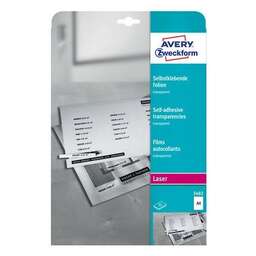 AVERY ZWECKFORM Пленка 3482, A4, для лазерной печати, 25л, 196г/м2, прозрачный