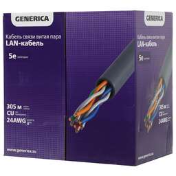 ITK Кабель информационный Generica BC1-C5E04-128-305-G кат.5E UTP 4 пары 24AWG LSZH внутренний 305м белый