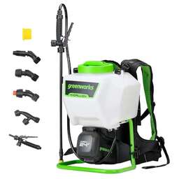 GREENWORKS Опрыскиватель G24BPSII аккум. ранц. 15л белый/зеленый (5300307)