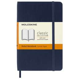 MOLESKINE Блокнот Classic Soft, 192стр, в линейку, мягкая обложка, синий сапфир [qp611b20]