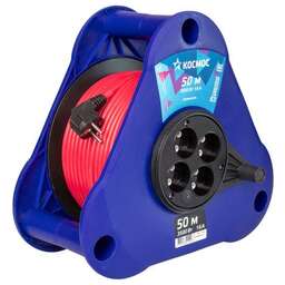 КОСМОС YKTKsm50m-4g(2.5) (катушка-треуг) 16А 3500Вт 4 гн - 50 м , Красный