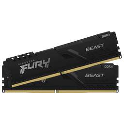 KINGSTON Память DDR4 2x32GB 3200MHz KF432C16BBK2/64 Fury Beast Black RTL Gaming PC4-25600 CL16 DIMM 288-pin 1.35В dual rank с радиатором Ret