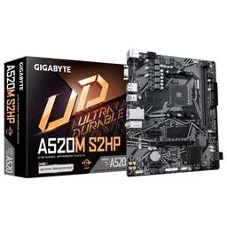 GIGABYTE Материнская плата A520M S2HP A520, AM4, 2*DDR4, 1*PCIEx16, 2*PCIEx1, 1*M.2, 6*USB3.2Gen1, 8*USB2.0, 4*SATA3.0, 1G, VGA, DP, HDMI, M-ATX, RTL