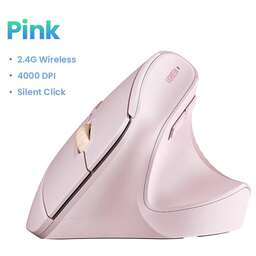 UGREEN Беспроводная вертикальная мышка M571 (55917) Wireless Vertical Mouse 2.4 GHz. Цвет: розовый