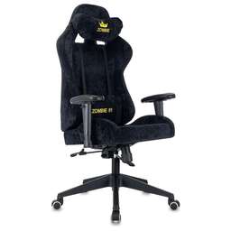 ZOMBIE Кресло игровое 51, ткань, до 150кг, топ-ган люкс, регулируемые 2D подлокотники, черный