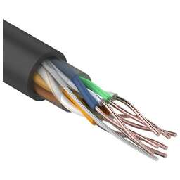 REXANT (01-0045-100) Кабель витая пара U/UTP, CAT 5e, PE, 4PR, 24AWG, OUTDOOR, SOLID, черный, 100м