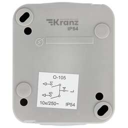 KRANZ Выключатель двухклавишный Mini OG IP54 о/у, серый