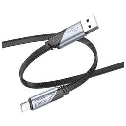 HOCO Кабель U119 Machine iP USB (m)-Lightning (m) 1.2м черный коробка плоский