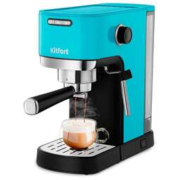 KITFORT Кофеварка КТ-7461, рожковая, бирюзовый / черный
