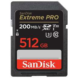 SANDISK Карта памяти 512GB Extreme Pro SD Memory Card SDXC Card. Цвет: черный