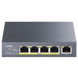 CUDY Коммутатор GS1005P (L2) 5x1Гбит/с 5PoE 60W неуправляемый