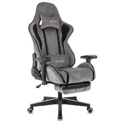 ZOMBIE Кресло игровое Drift/F серый/черный крестов. пластик подст.для ног