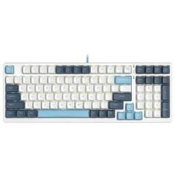 A4TECH Клавиатура FS300 механическая белый/синий USB for gamer LED (FS300 PANDA SNOWBOARDING) кабель 1.8м