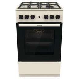 GORENJE Газовая плита GG5A12BEF, газовая духовка, без крышки, чугун, бежевый