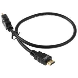 NONAME Кабель аудио-видео LAZSO WH-111 HDMI (m)/HDMI (m) 0.5м. позолоч.конт. черный (WH-111(0,5M))