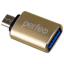 PERFEO (PF_C3001) USB на micro USB c OTG, 3.0 (PF-VI-O012 Gold) золотой