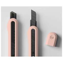 DELI Нож канцелярский NS063-SA-PINK Nusign шир.лез.9мм выдвижное лезвие фиксатор усиленный сталь розовый