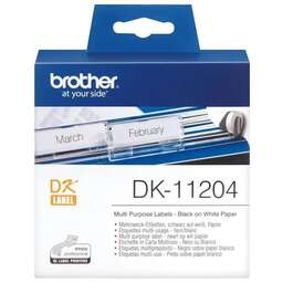 BROTHER Картридж DK11204, черный шрифт, белый фон, DK11204