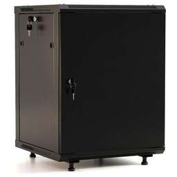 HYPERLINE Шкаф коммутационный TWB-FC-2266-SR-RAL9004 настенный, стальная передняя дверь, 22U, 600x1098x600 мм