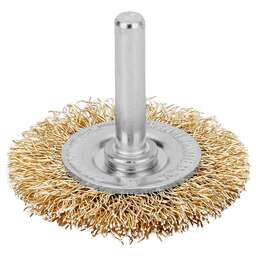 MATRIX Щетка для дрели, 50 мм, плоская со шпилькой, латунированная витая проволока//