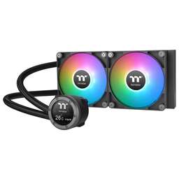 THERMALTAKE Система водяного охлаждения TH240 V2 Ultra ARGB Soc-AM5/AM4/1200/1700/1851 черный 4-pin 25.8dB Al+Cu LCD Ret (CL-W383-PL12SW-A)
