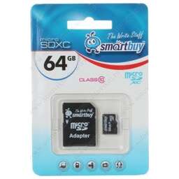 SMARTBUY (SB64GBSDCL10-01) MicroSDXC 64GB Class10 UHS-1 + адаптер