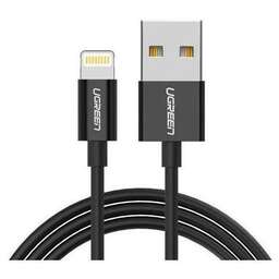 UGREEN Кабель US155, Lightning (m) - USB (m), 1м, MFI, 2.4A, черный [80822]