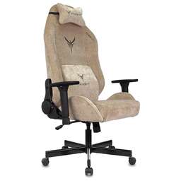 KNIGHT Кресло игровое N1 Fabric бежевый Light-21 с подголов. крестов. металл