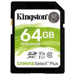 KINGSTON SDS2/64GB SDXC UHS-I Canvas Select Plus 64 ГБ Class 10 без адаптера