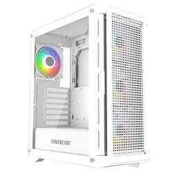 POWERCASE Корпус Ultimate White, Tempered Glass, 4x 120mm ARGB fans, ARGB HUB, белый, ATX (CUW-A4)