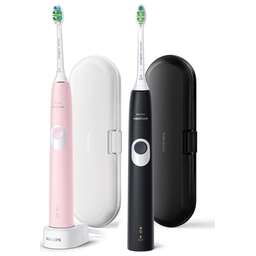 PHILIPS Набор электрических зубных щеток Sonicare ProtectiveClean HX6800/35 черный/розовый