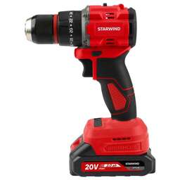 STARWIND Ударная дрель-шуруповерт CDB20-2.0/2hs1, 2.0Ач, с двумя аккумуляторами